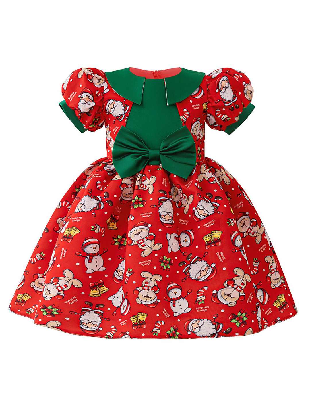 

StyleCast x Revolte Girls Graphic Printed Puff Sleeve Fit and Flare Dress, Red