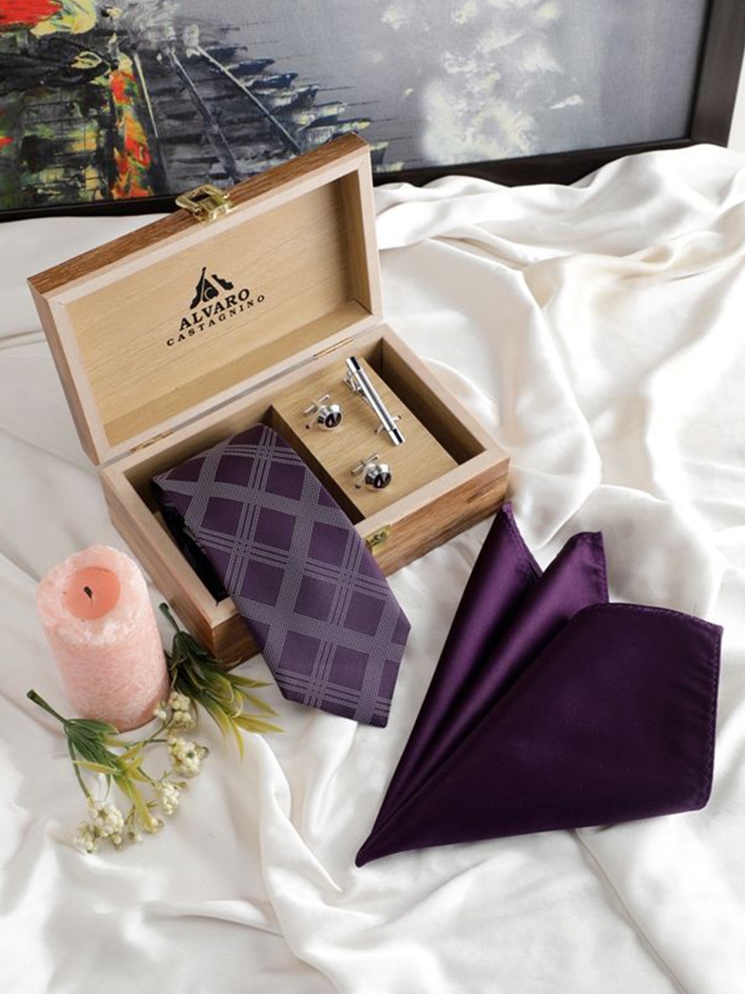 

Alvaro Castagnino Men Accessory Gift Set, Purple