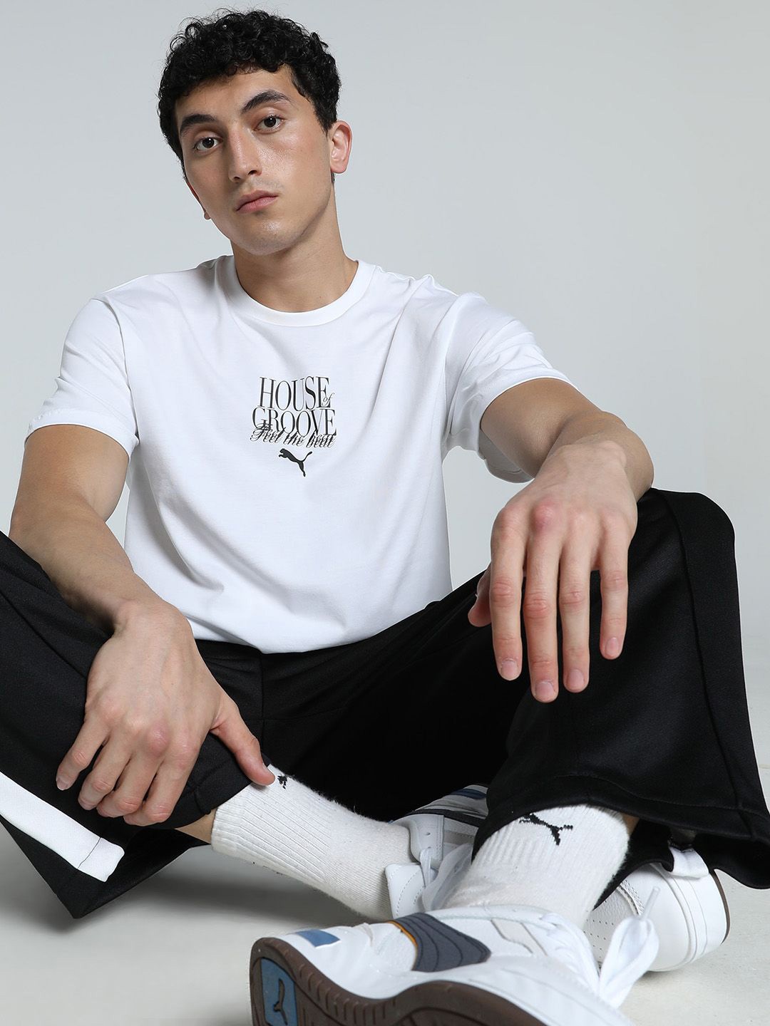 

Puma Men House Of Groove Printed Relaxed Fit Cotton T-Shirt, White