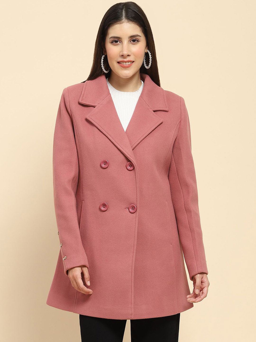 

Global Republic Women Single-Breasted Overcoat, Pink