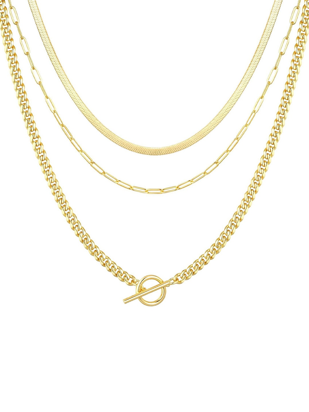 

StyleCast x Revolte Gold-Plated Stainless Steel Layered Link Chains