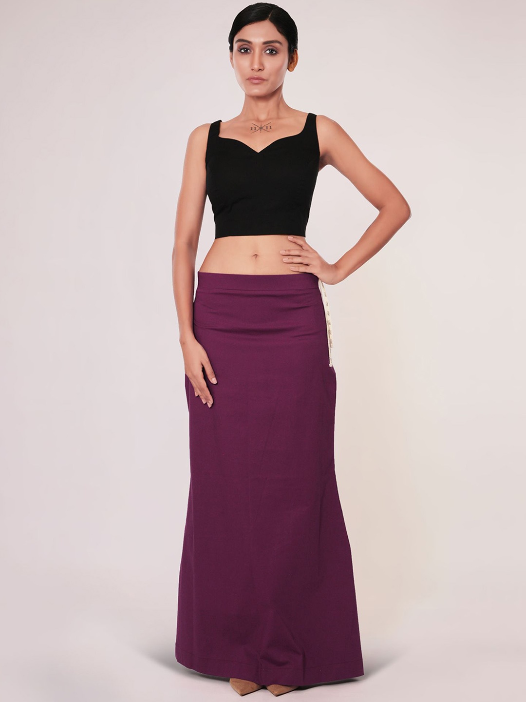 

I AM BY DOLLY JAIN D'coat Simple Petticoat Saree Shapewear, Violet