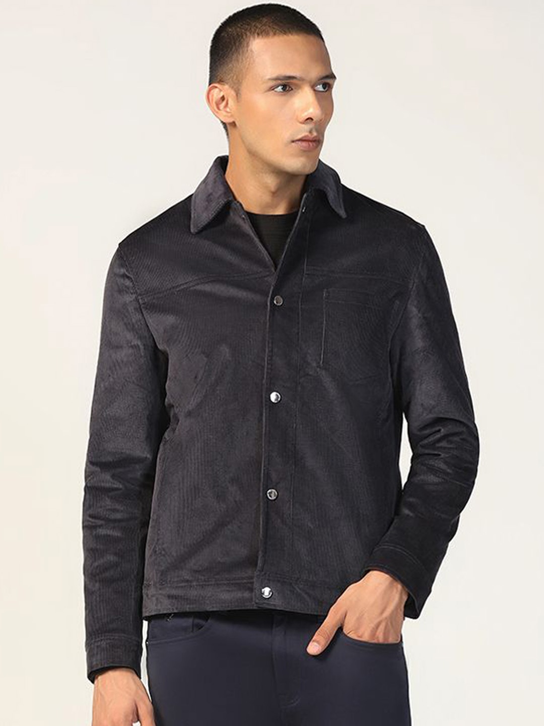 

Blackberrys Men Polyester Longline Tailored Jacket, Grey