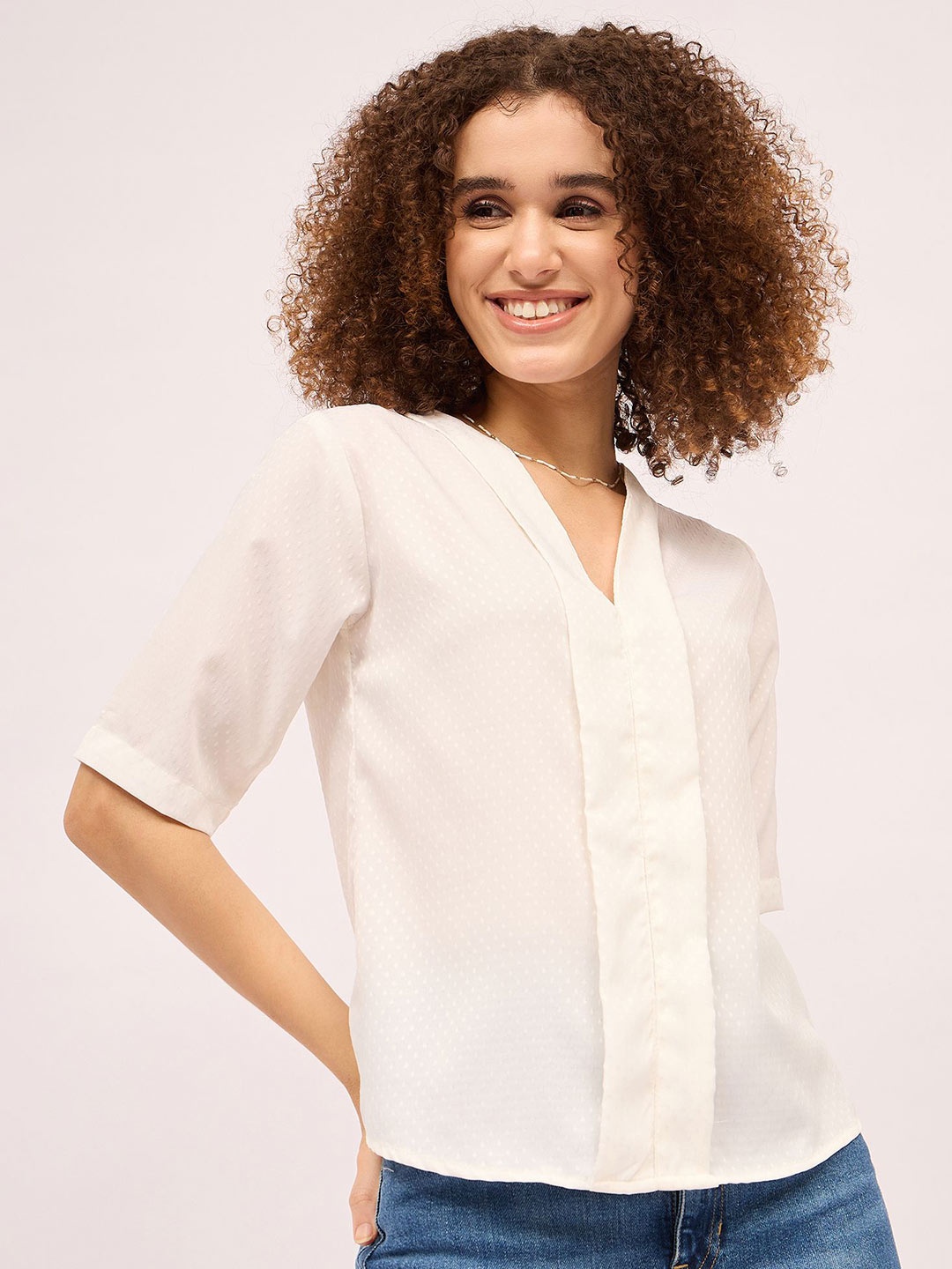 

Mayra Women Shirt Style Top, White