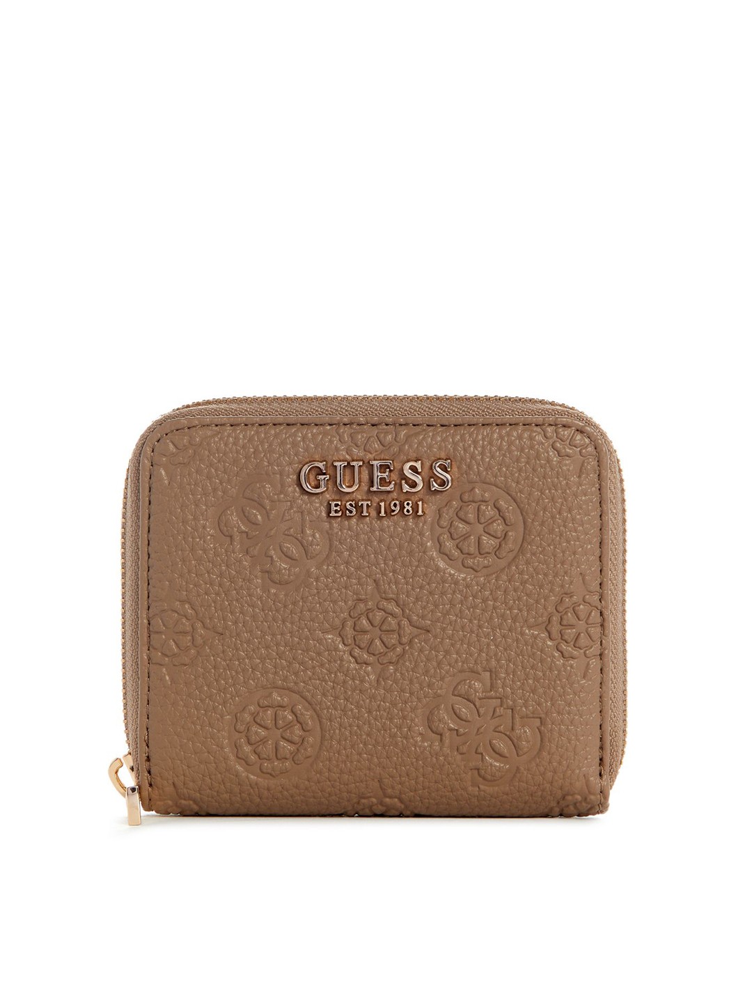 

GUESS Women Textured PU Zip Around Wallet, Brown