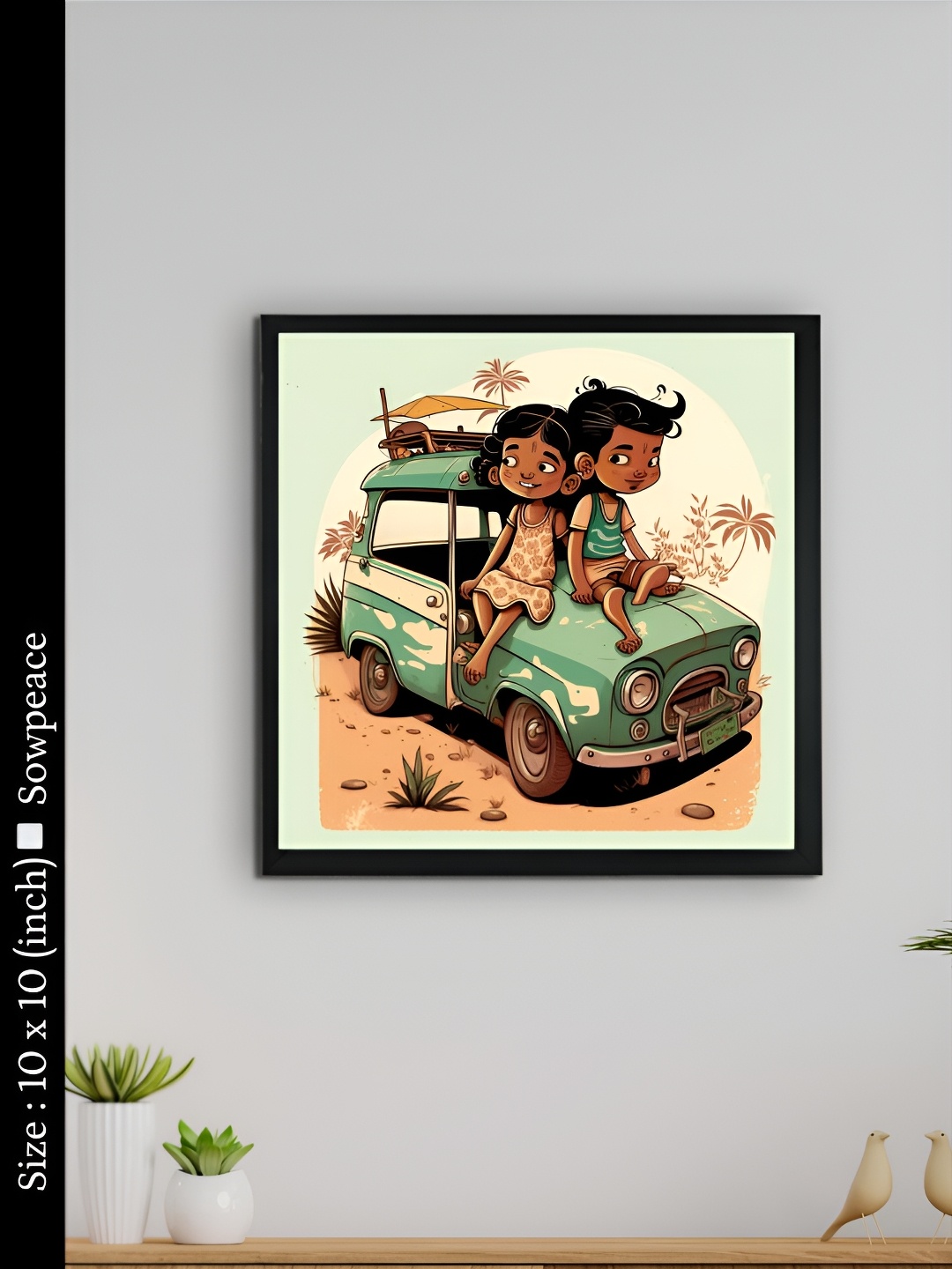 

SOWPEACE Green & Brown 1 Piece Canvas Abstract Wall Photographs