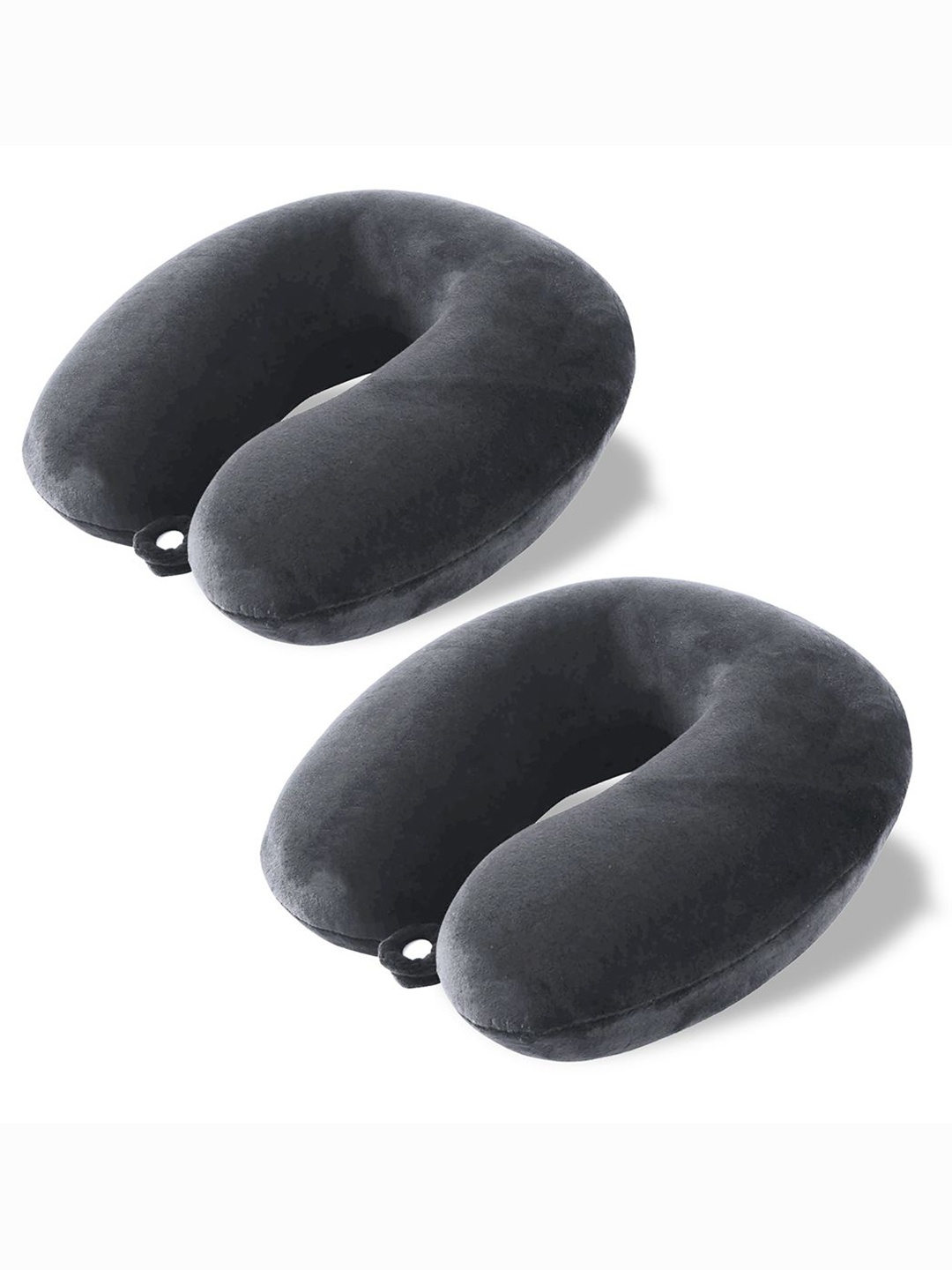 

Kuber Industries Grey 2 Pieces U-Shaped Memory Foam Filled Cotton Travel Pillows