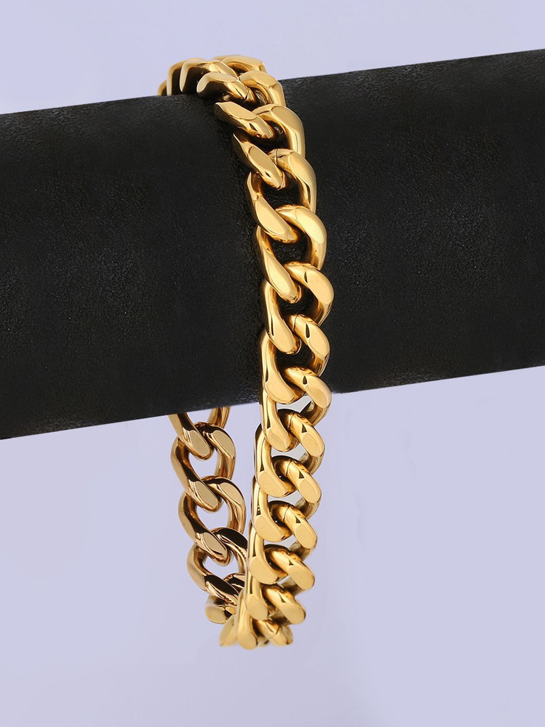 

Peora Men Gold-Plated Stainless Steel Link Bracelet