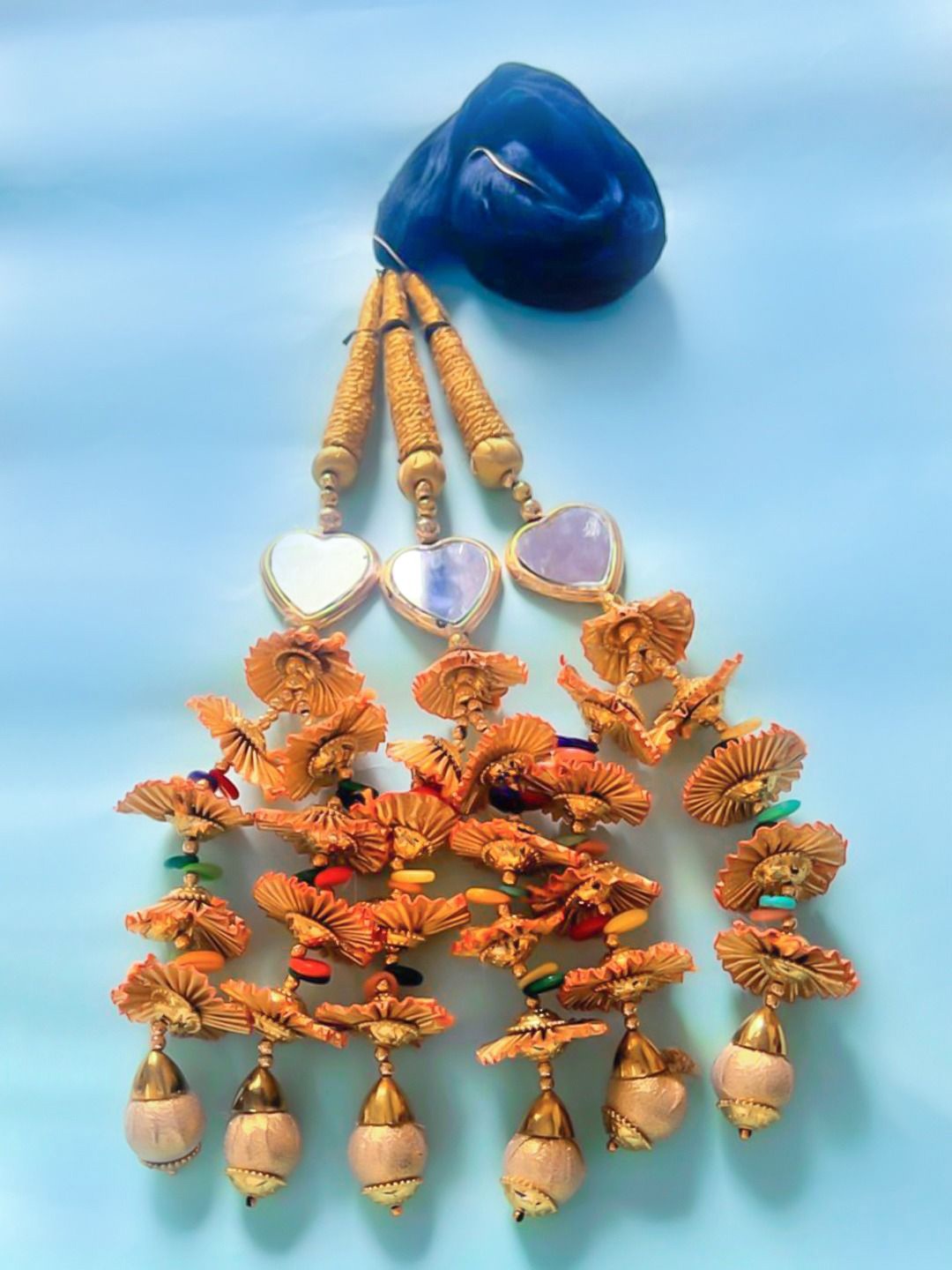

VAGHBHATT Women Hair Accessory Set Of Patiala Bridal Paranda, Gold