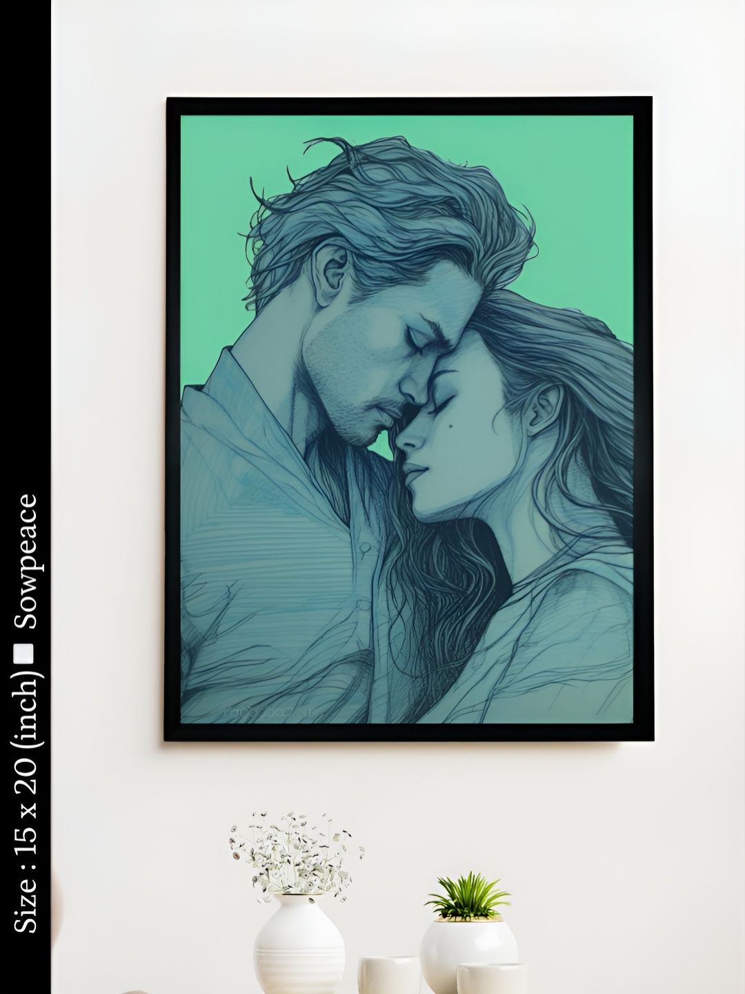 

SOWPEACE Green & Turquoise Blue 1 Piece Canvas Abstract Wall Photographs