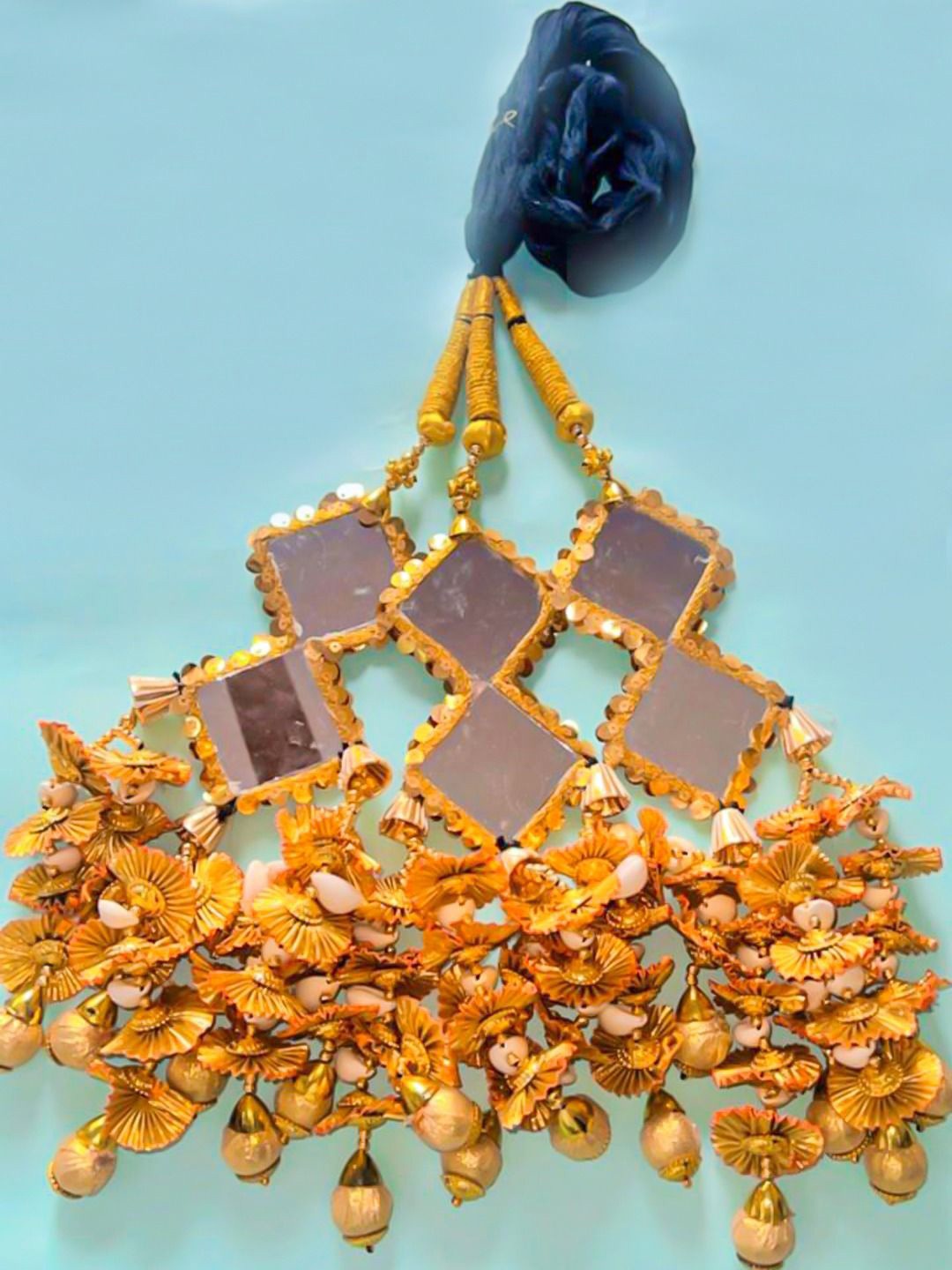 

VAGHBHATT Women Hair Accessory Set of Traditional Patiala Bridal Paranda Hair Extension, Gold