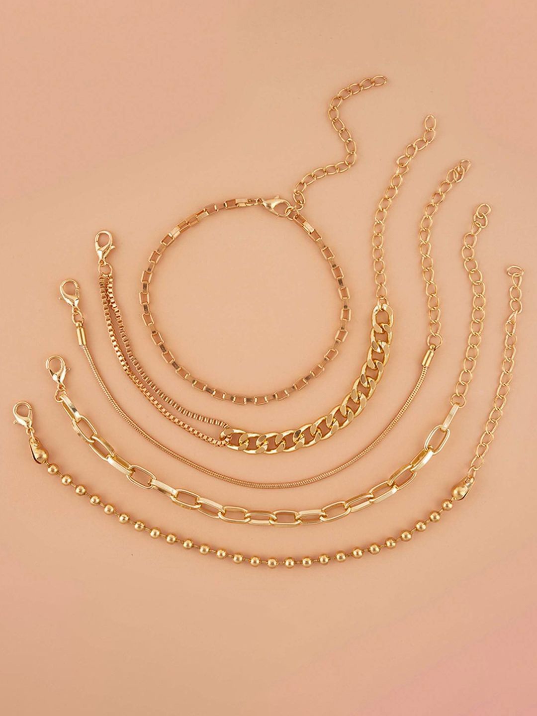 

Jewels Galaxy Set Of 5 Gold-Plated Wraparound Bracelet