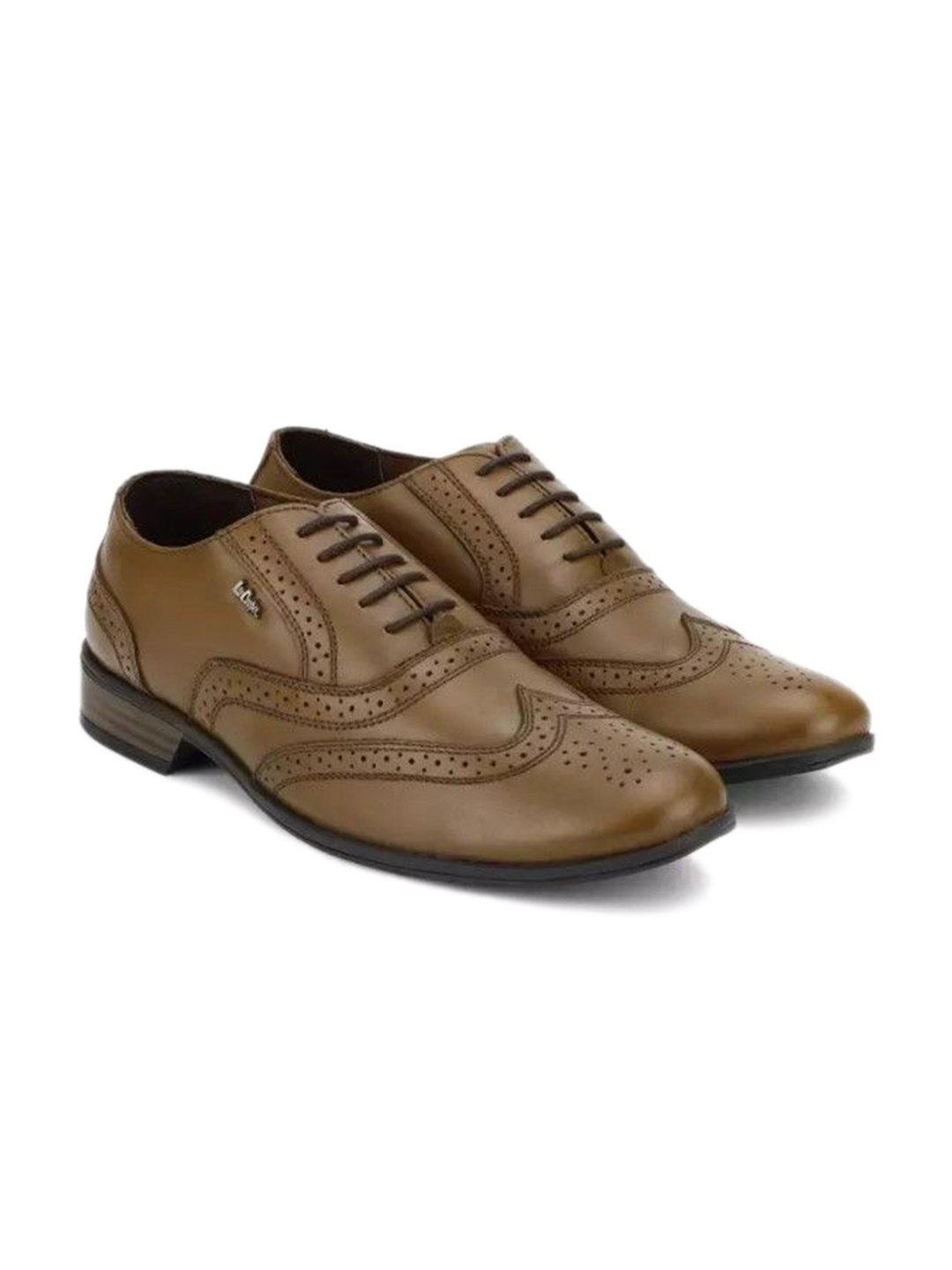 

Lee Cooper Men Leather Lace - Ups Formal Brogues, Tan