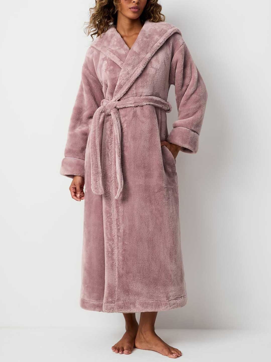 

Marks & Spencer Fleece Hooded Bath Robe, Pink