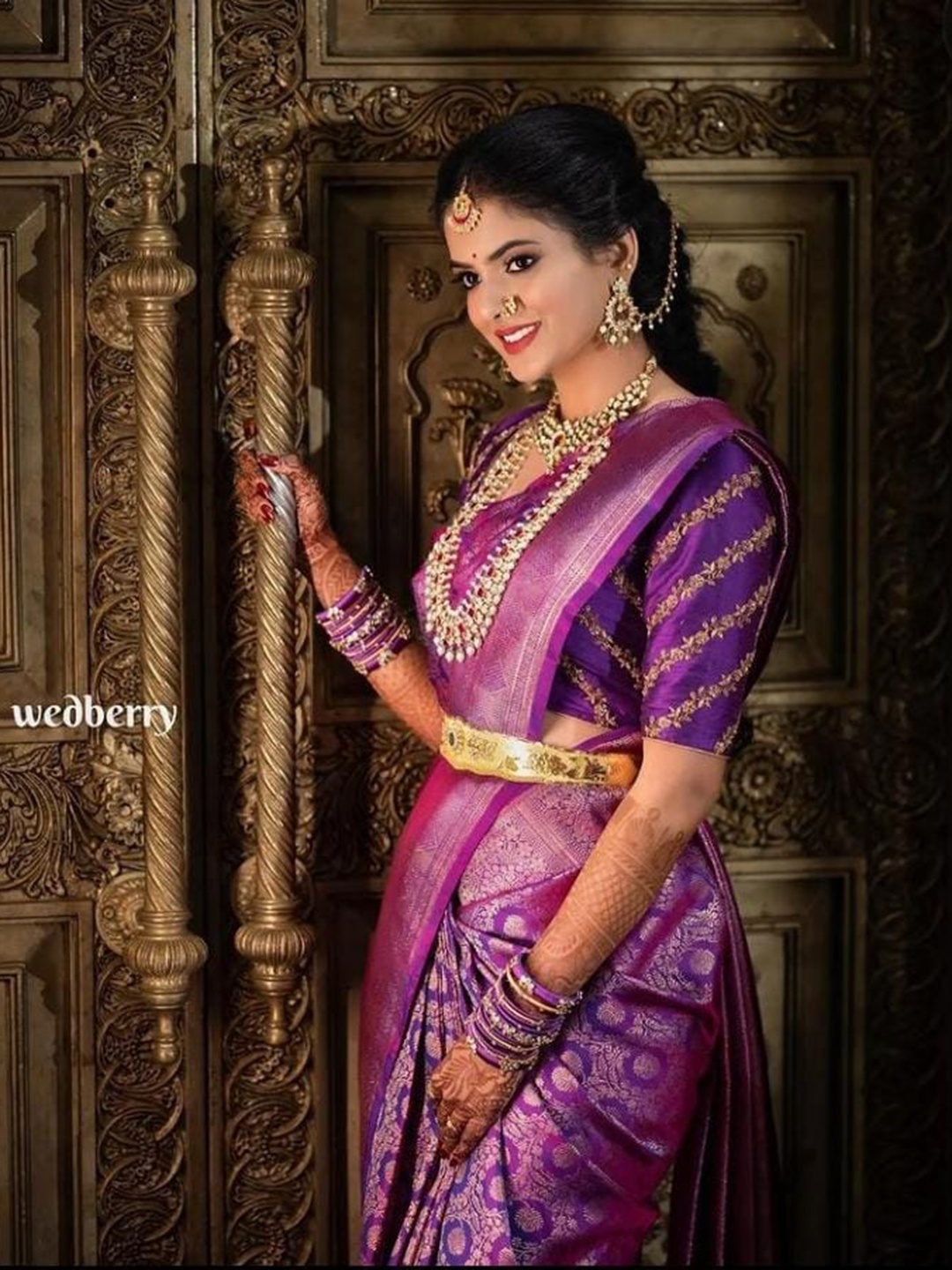 

Visit Wear Woven Design Zari Pure Silk Banarasi Saree, Purple