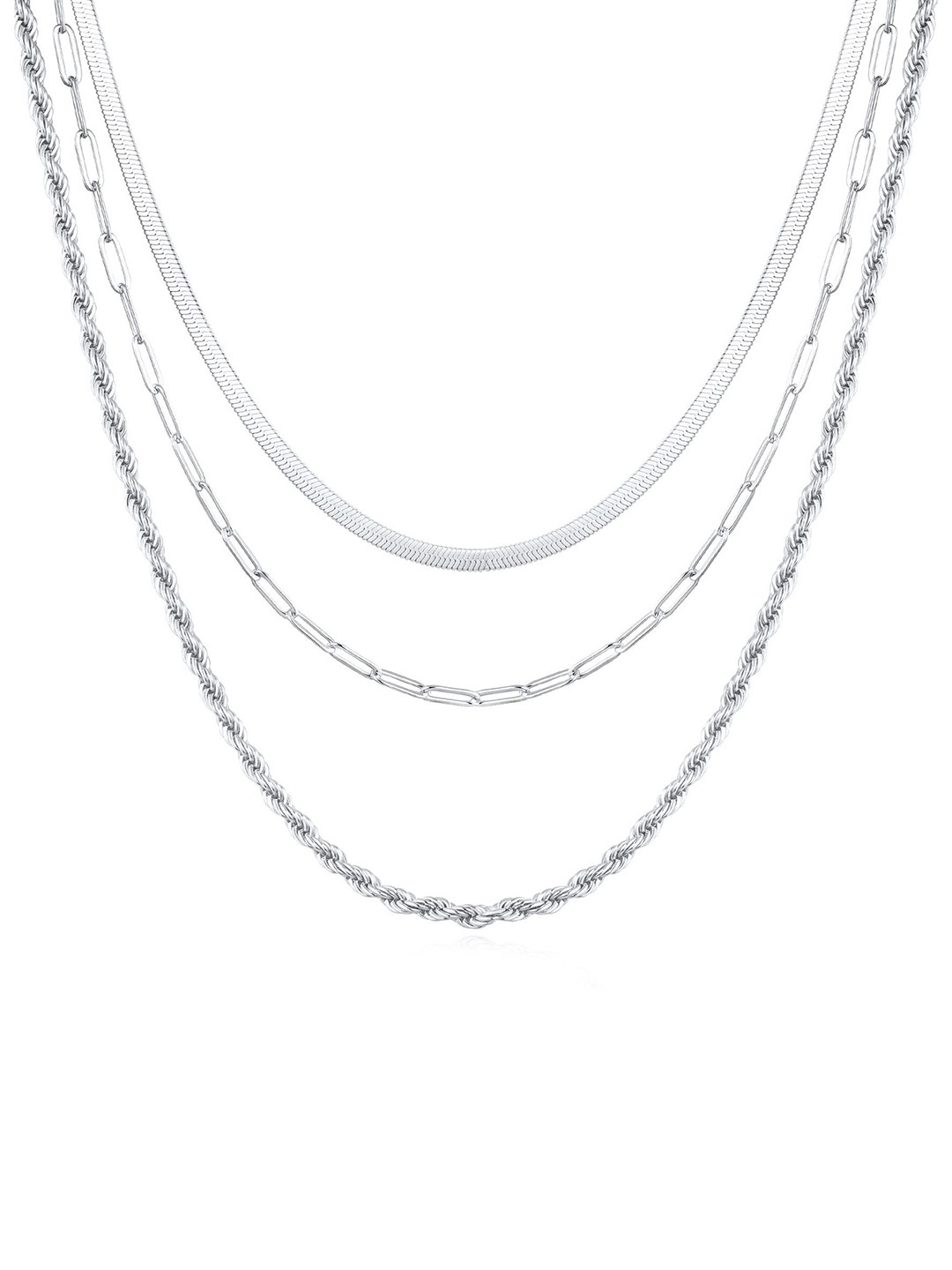 

StyleCast x Revolte Silver-Plated Stainless Steel Layered Chains