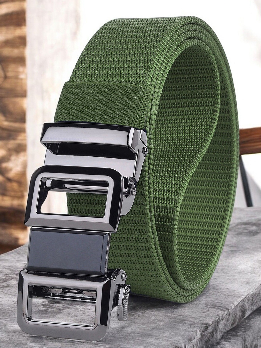 

glitchez Men Fabric Belt, Green