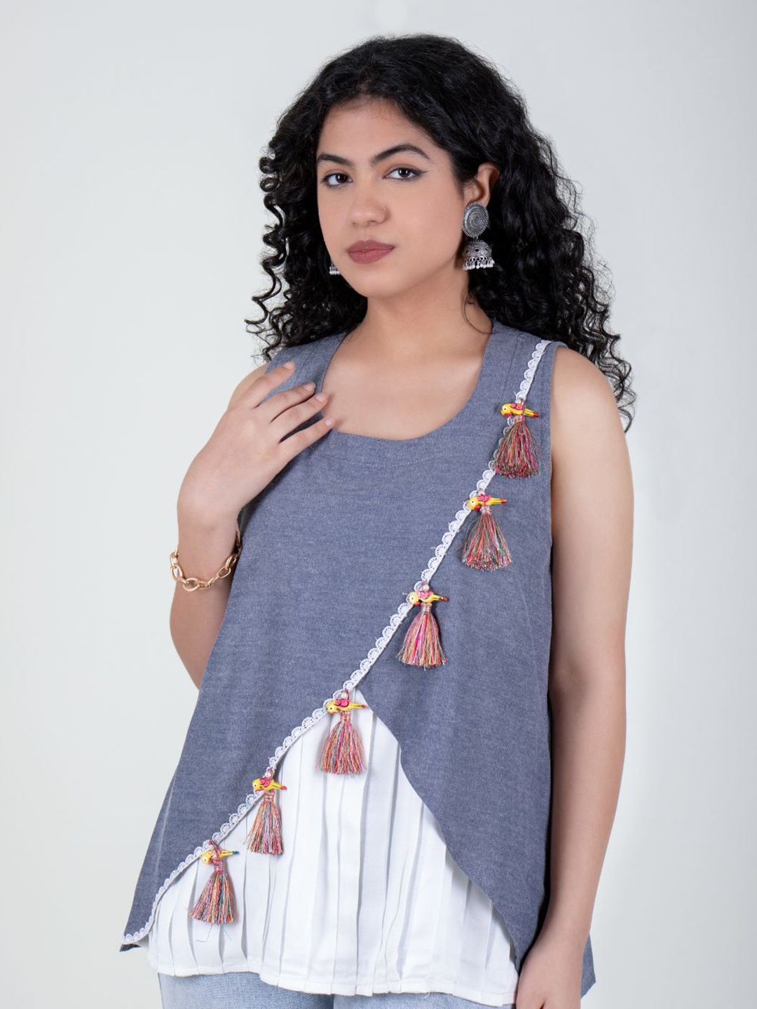 

SUNFAIRY Women Sleeveless Top, Grey