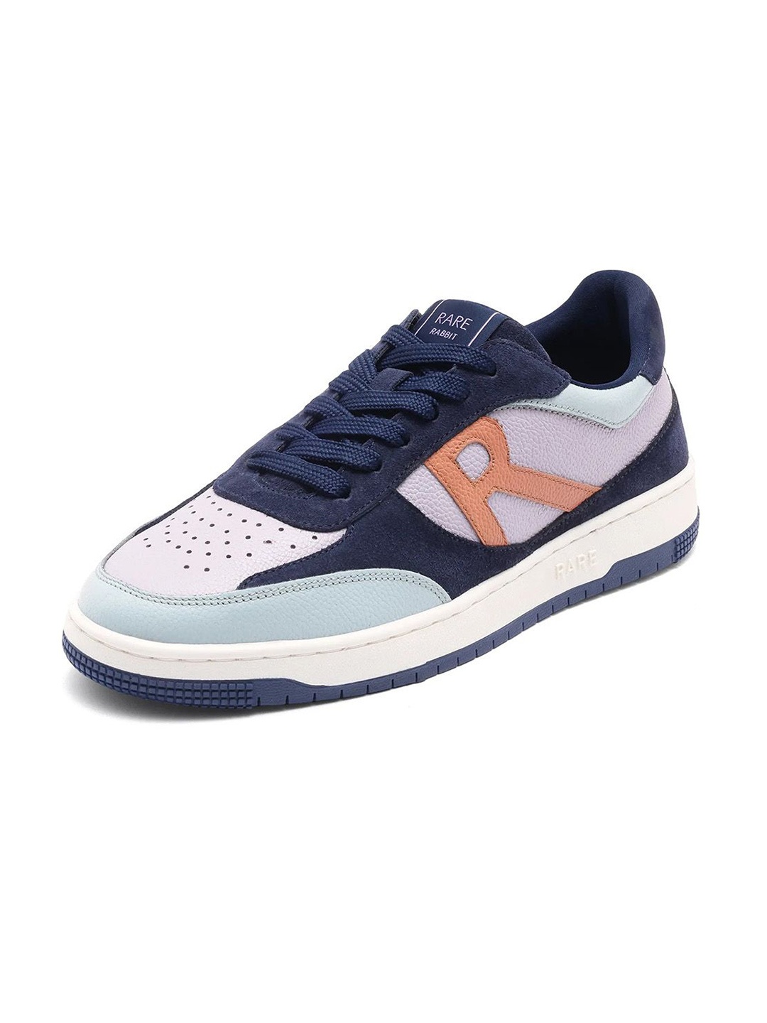 

RARE RABBIT Men Colourblocked Leather Sneakers, Purple