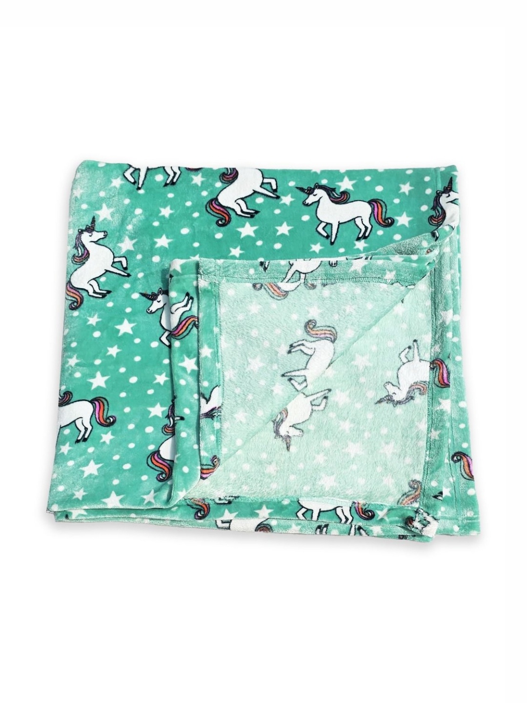 

The Mom Store Green Cartoon Characters Mild Winter 233 GSM Single Bed Blanket