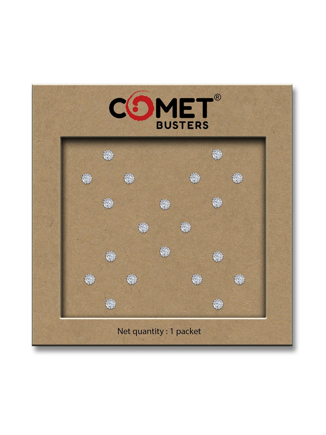

Comet Busters Beautiful Traditional Designer Bindi - Silver
