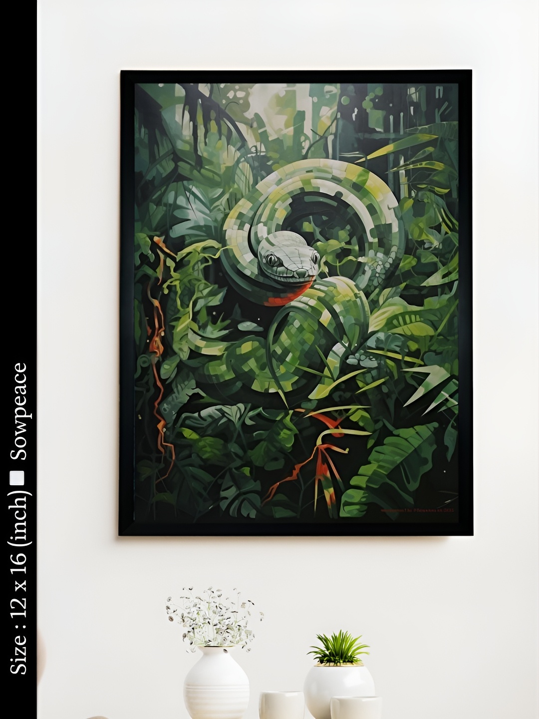 

SOWPEACE Green & Grey 1 Piece Canvas Floral and Botanical Wall Photographs