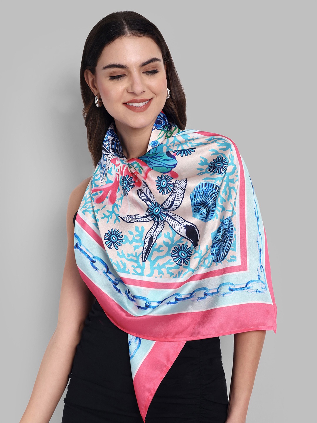 

Sarisp Women Printed Scarf, Pink