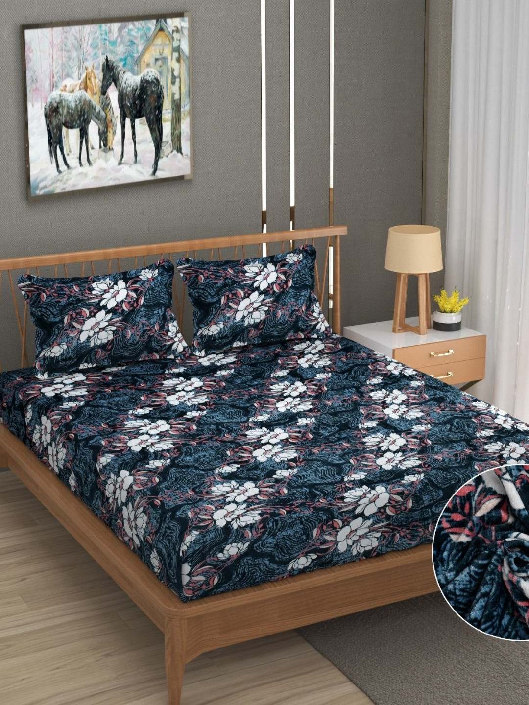 

Innovative Edge Blue & White 300 TC King Wool Bedsheet Set 1.82 m x 1.98 m