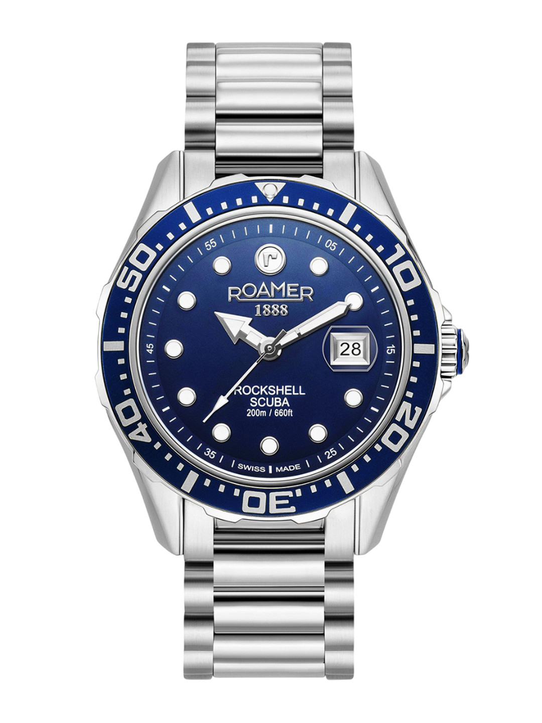 

ROAMER Men Brass Dial & Stainless Steel Straps Analogue Watch 220858 41 45 50, Blue