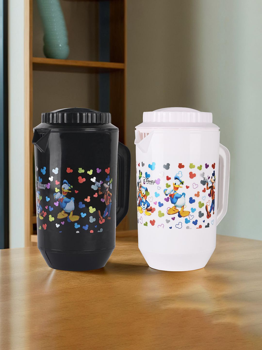 

Kuber Industries Pack of 2 Disney Team Printed Water Jugs 2 L Each, Black