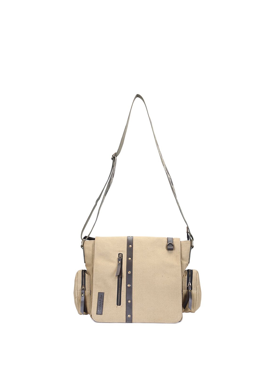 

INDIVIDUAL DESIGN Men Solid Messenger Bag, Beige