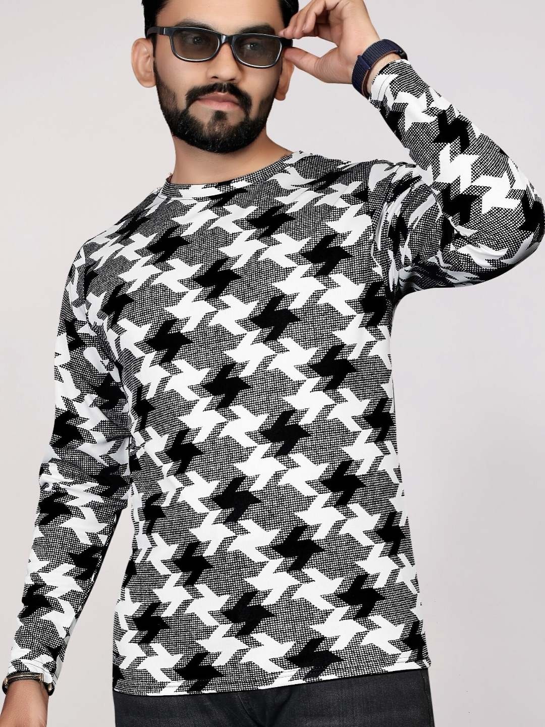 

STI Men Abstract Printed Round Neck T-shirt, Grey