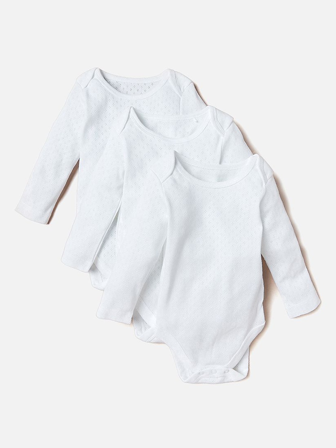 

Juniors by Babyshop Boys Pack Of 3 Cotton Rompers, White