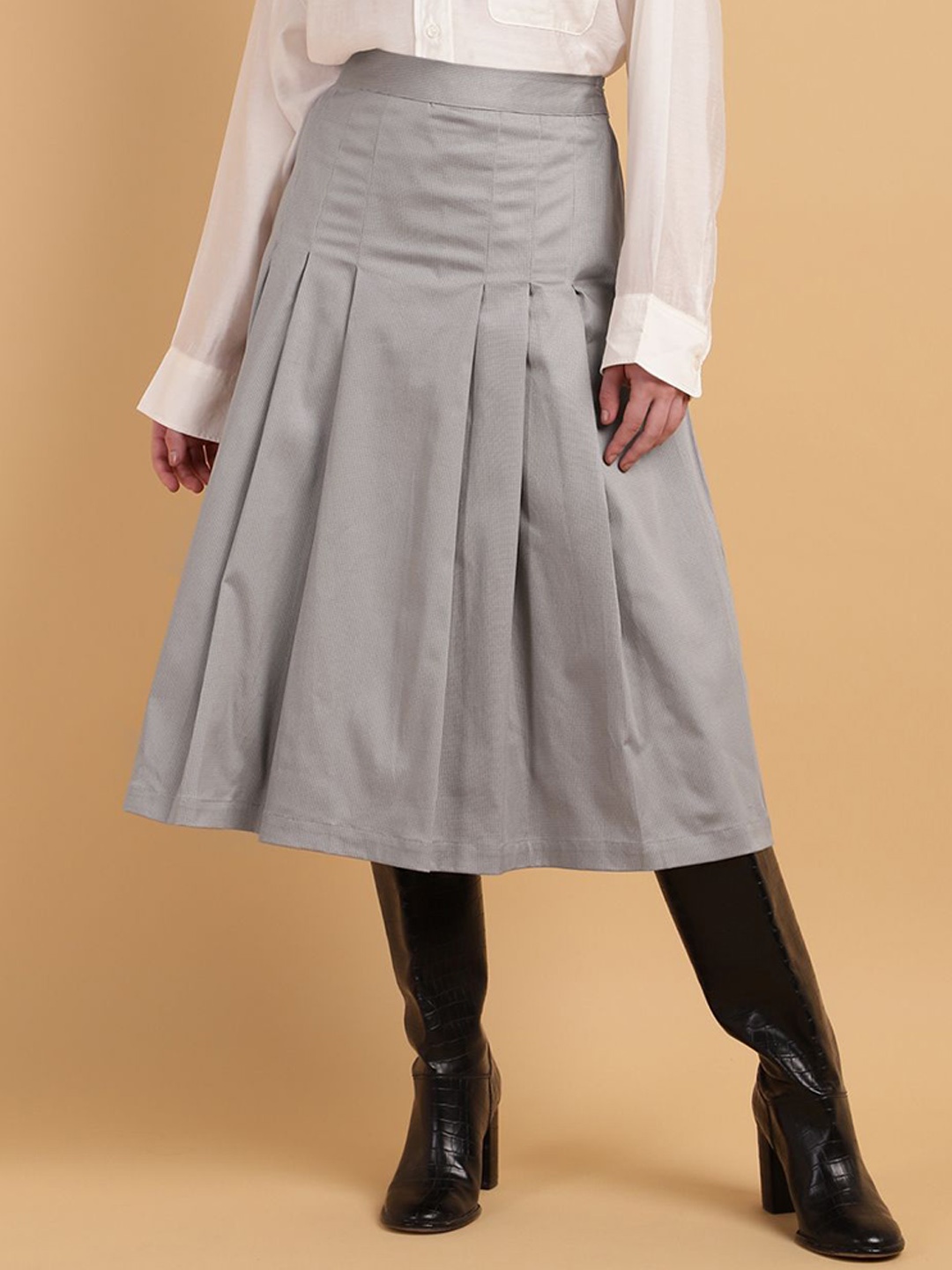 

Sands of India Women A-line Midi Skirts, Grey
