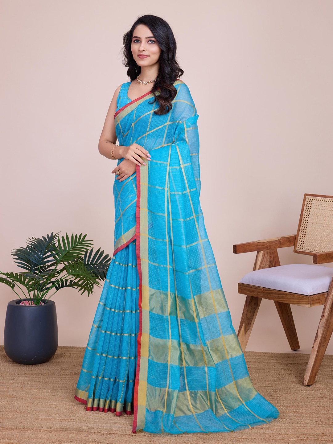 

Mitera Woven Design Zari Saree, Blue