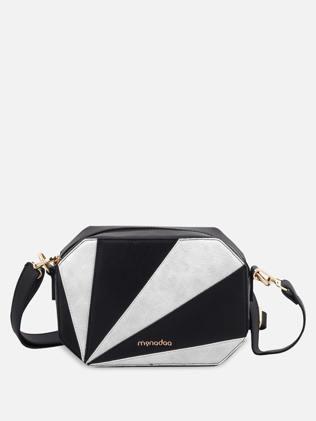 

Monadaa Structured Handheld Bag with Bow Detail, Black