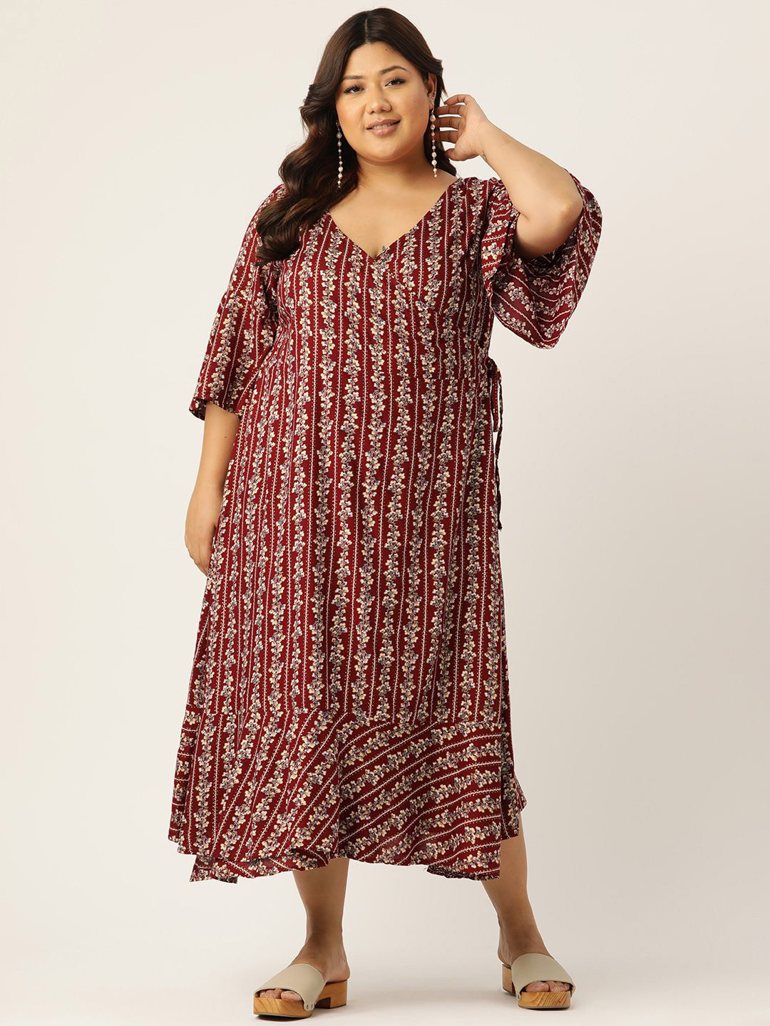 

theRebelinme Women Plus Size A-Line Maxi Dress, Maroon