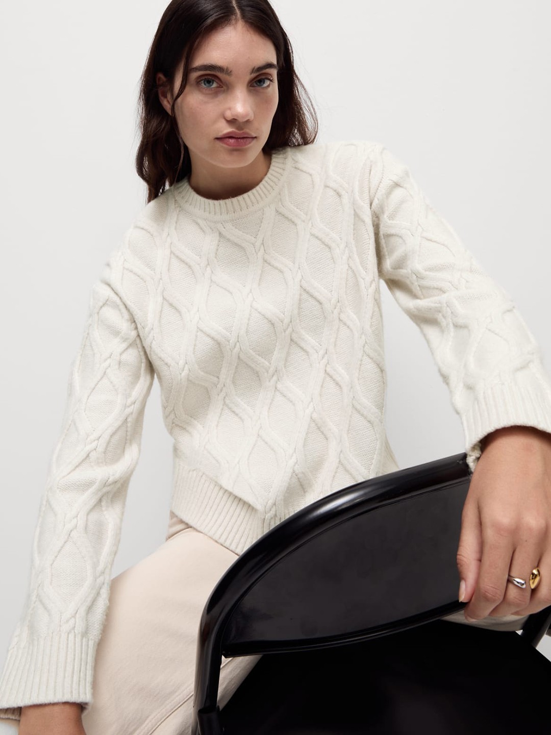 

Marks & Spencer Women Cable Knit Cardigan, Brown