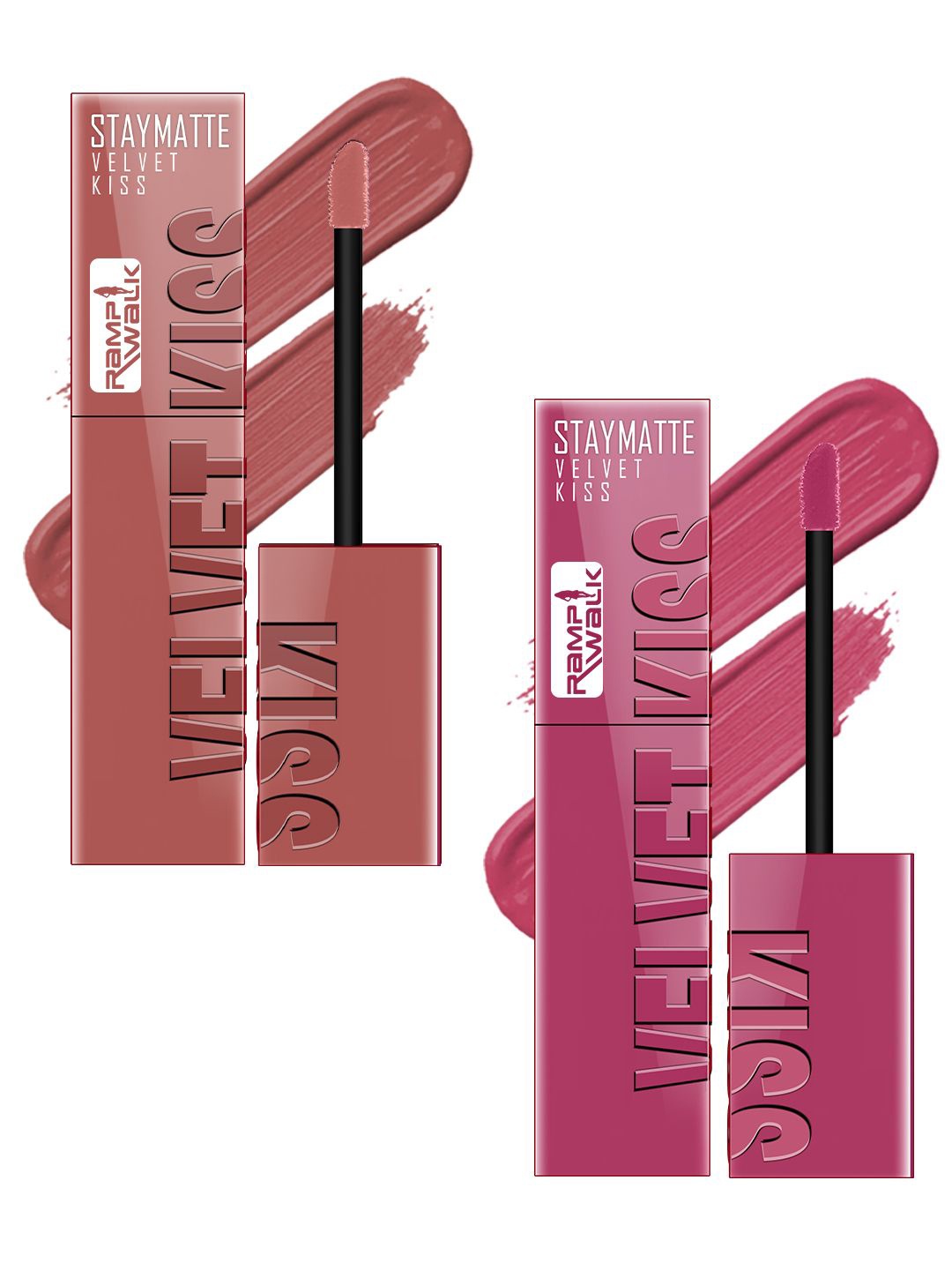 

Ramp Walk Velvet Kiss Set of 2 Waterproof Liquid Lipstick - 3.5 g Each - Nude - Nude Pink