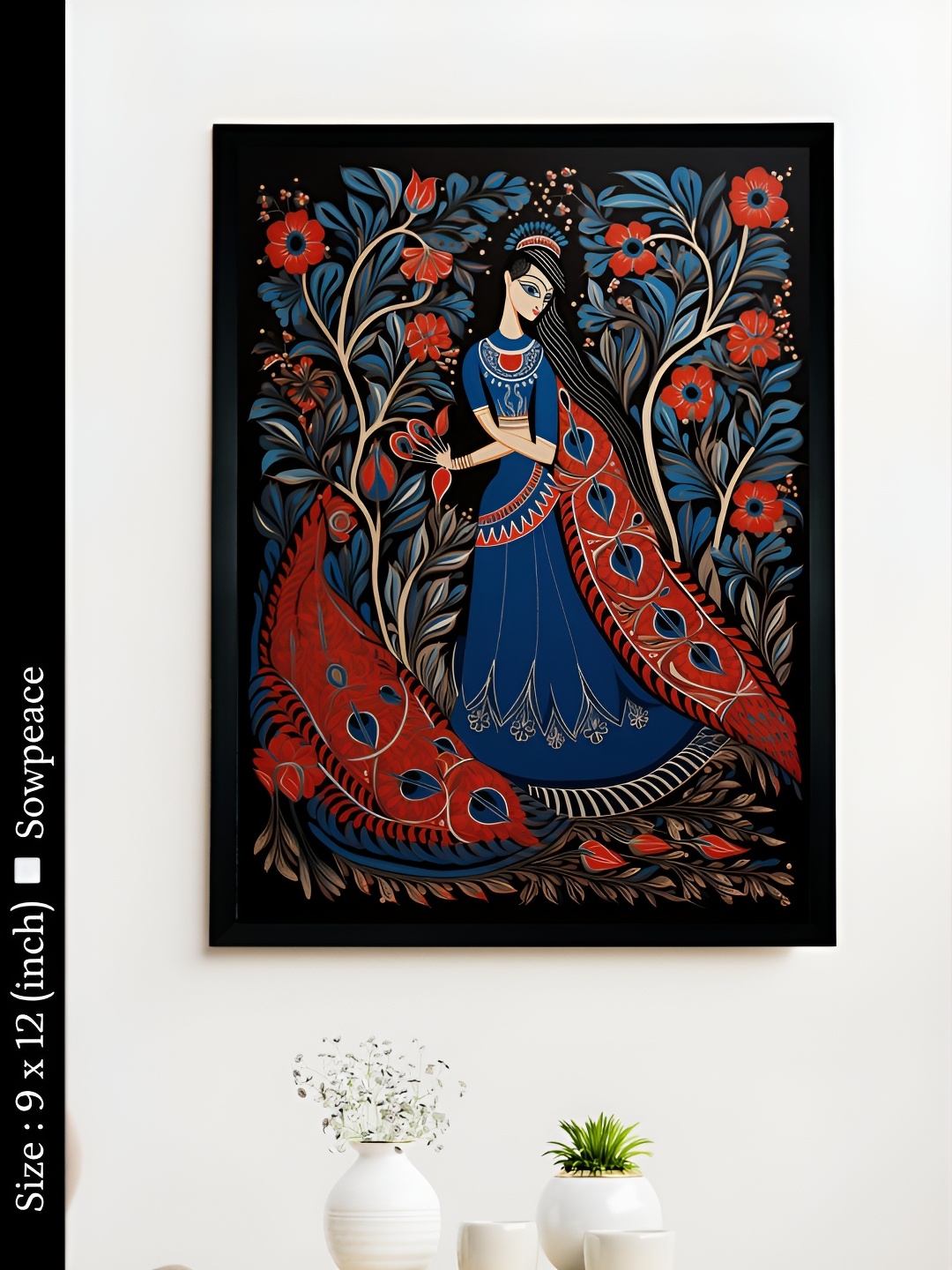 

SOWPEACE Blue & Red 1 Piece Canvas Abstract Wall Photographs