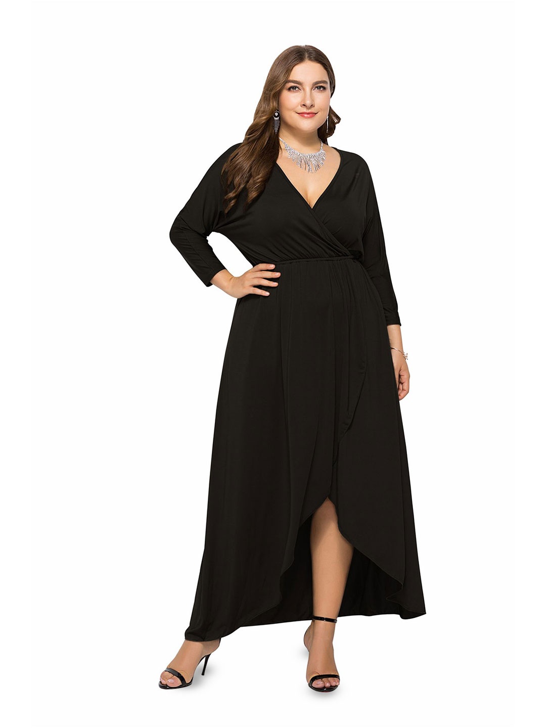 

StyleCast Curve Women Plus Size Layered A-Line Midi Dress, Black