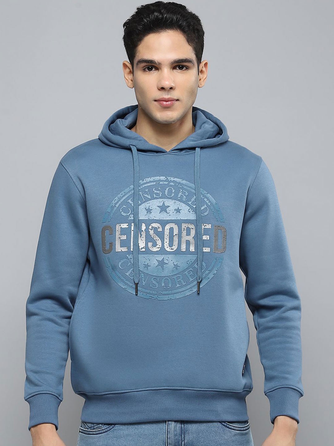 

Cloak & Decker Men Printed Hooded Sweatshirt, Blue
