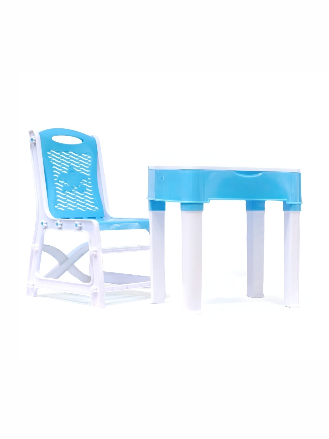 

Aditi Toys Kids White & Sky Blue Sturdy Study Table & Foldable Chair