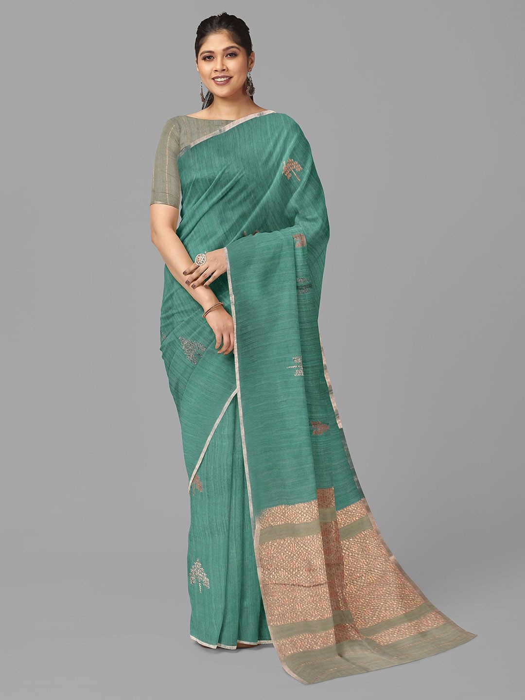 

The Chennai Silks Floral Maheshwari Saree, Green