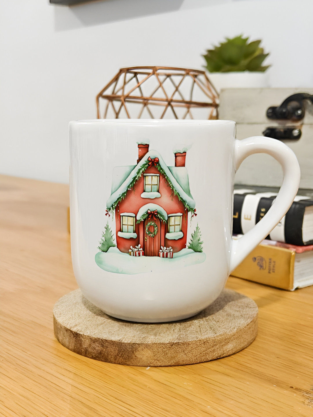 

One Posh Home White & Brown Home Printed Ceramic Mug 250ml