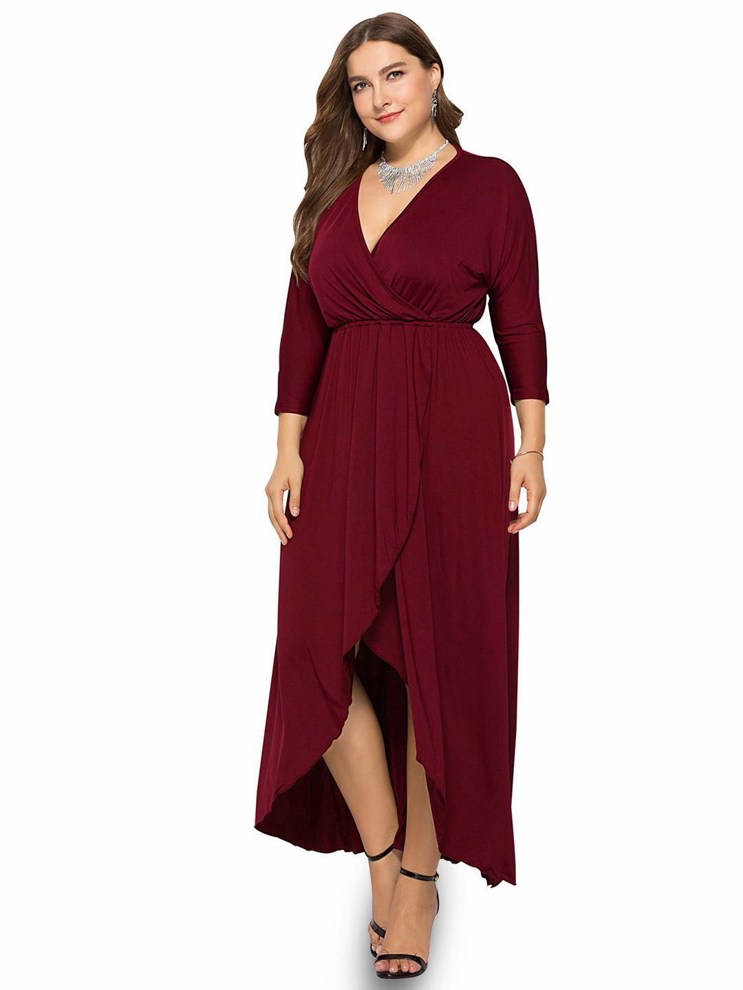 

StyleCast Curve V-Neck Plus Size Maxi Dress, Maroon