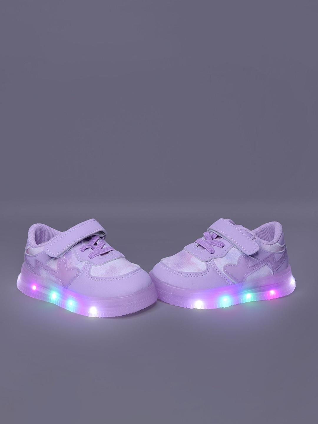 

BAESD Kids PU Round Toe Sneakers, Purple