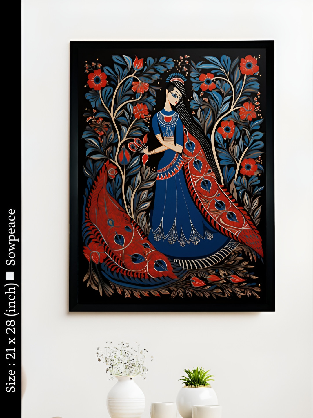 

SOWPEACE Blue & Red 1 Piece Canvas Abstract Wall Photographs