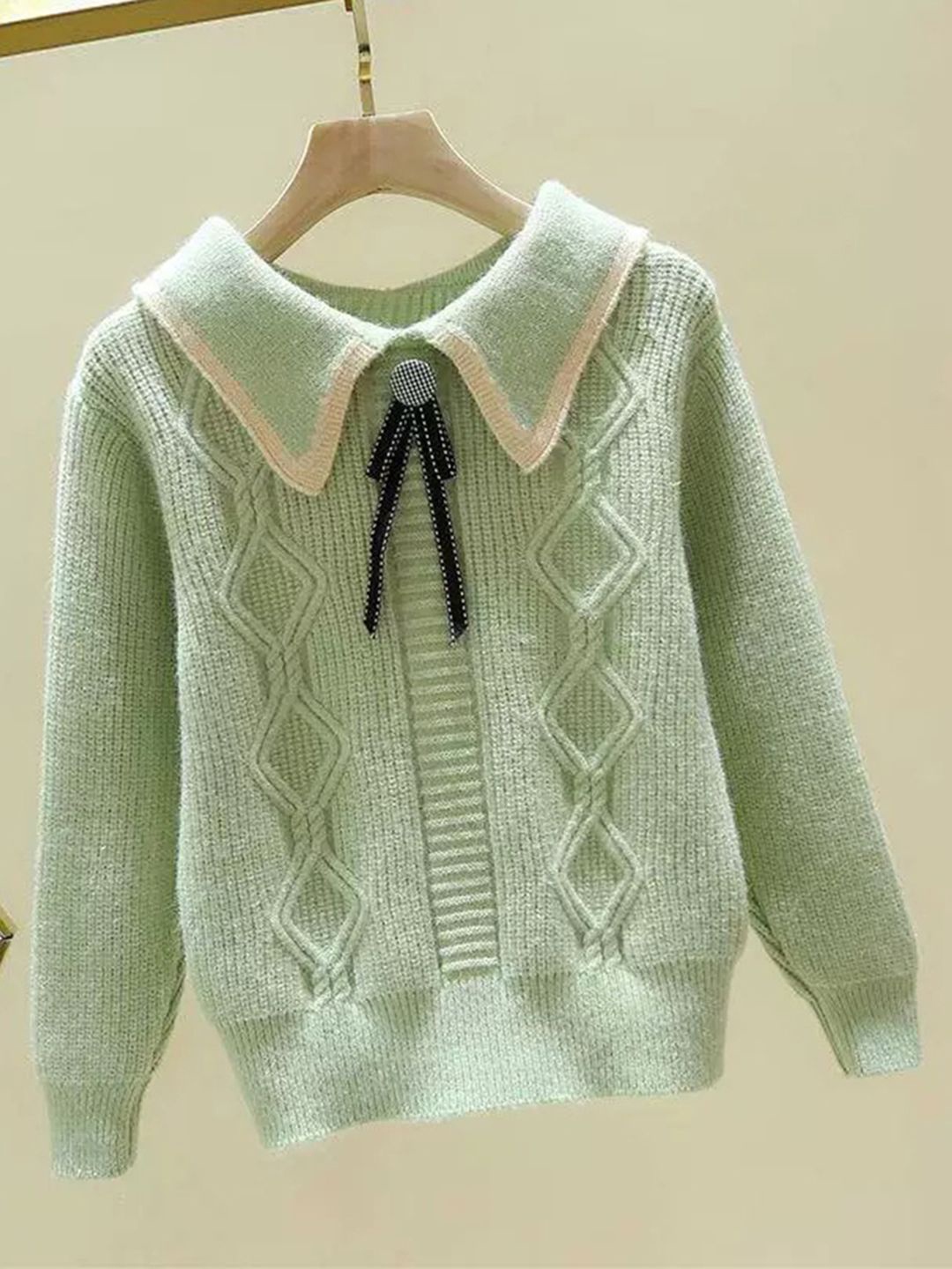 

INCLUD Girls Cable Knit Pullover, Green