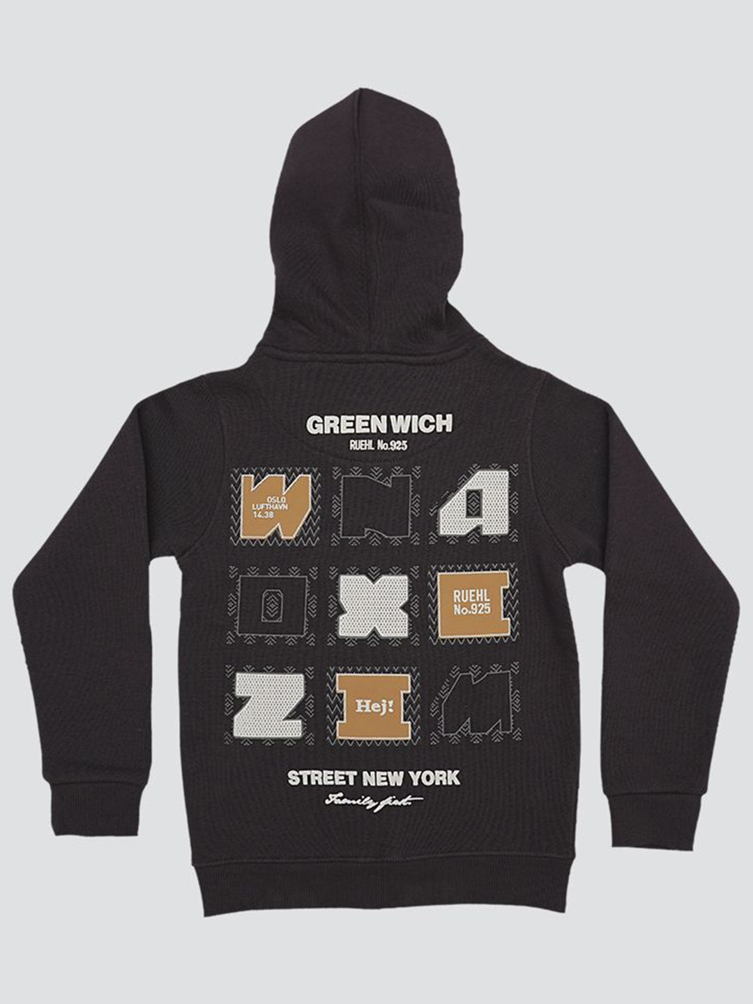 

TWIX Boys Printed Hooded Sweatshirt, Grey